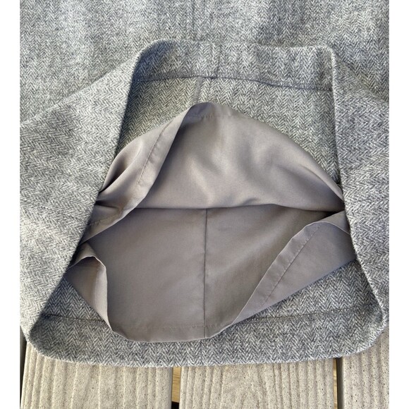 Talbots Wool Blend Herringbone Pencil Skirt Gray Lined Size 4 Classic Career - Picture 7 of 11